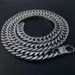 Hip Hop Stainless Titanium Steel Cuban Double Buckle Polished Chain Trendy Men's Necklace_voghion.com