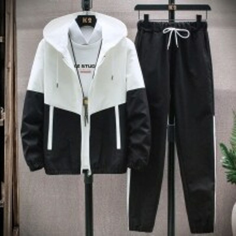 Men's Clothing One piece of drop shipping autumn and winter sports suit two piece men's new style youth casual fashion sweater men's jacket_voghion.com