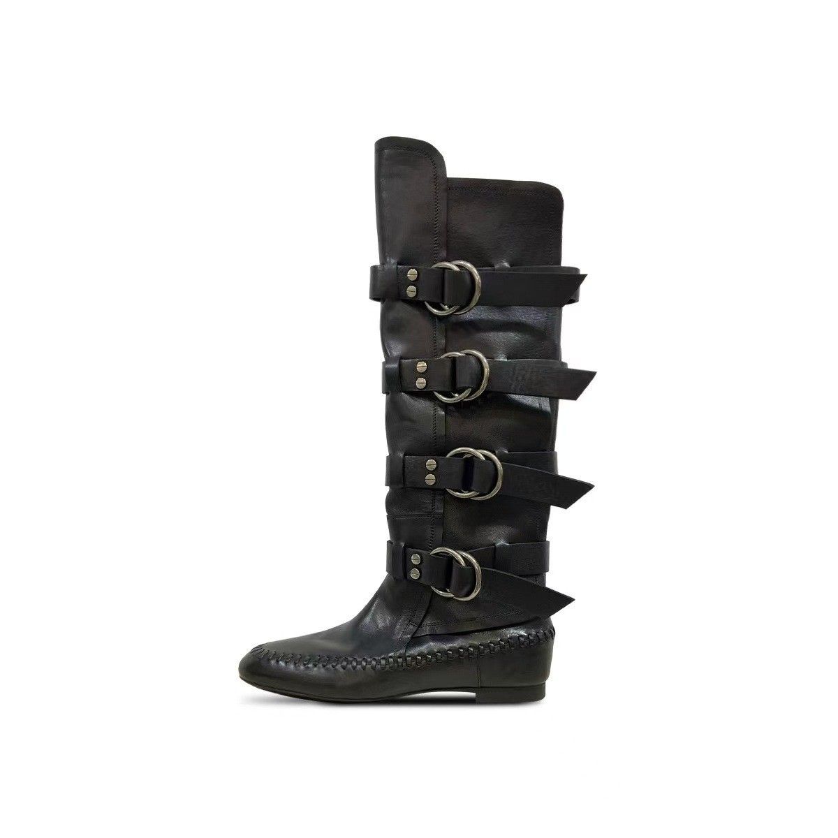 Damen Boxstiefel Rindsleder Neue Gürtelschnalle Weiß Boxen Für Frauen Echtes Leder Abnehmen Hohe Rohr Reiten Western Lange Stiefel_voghion.com