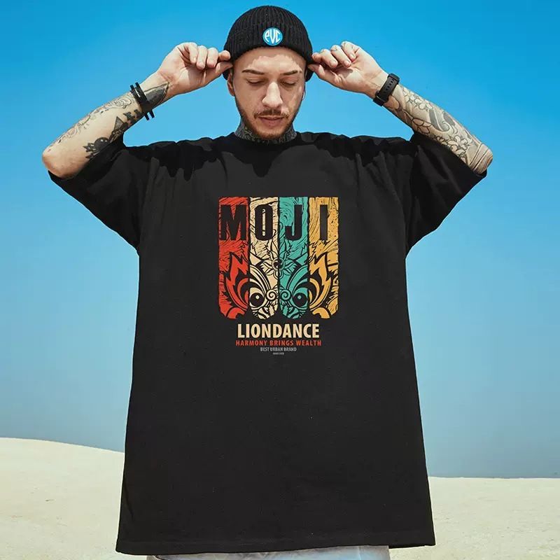 C&JPanda Kurzarm-T-Shirt Herren China-Chic Übergröße Loose Hip-Hop Plus Dicke Herrenmode Große Halbarm 8XL_voghion.com