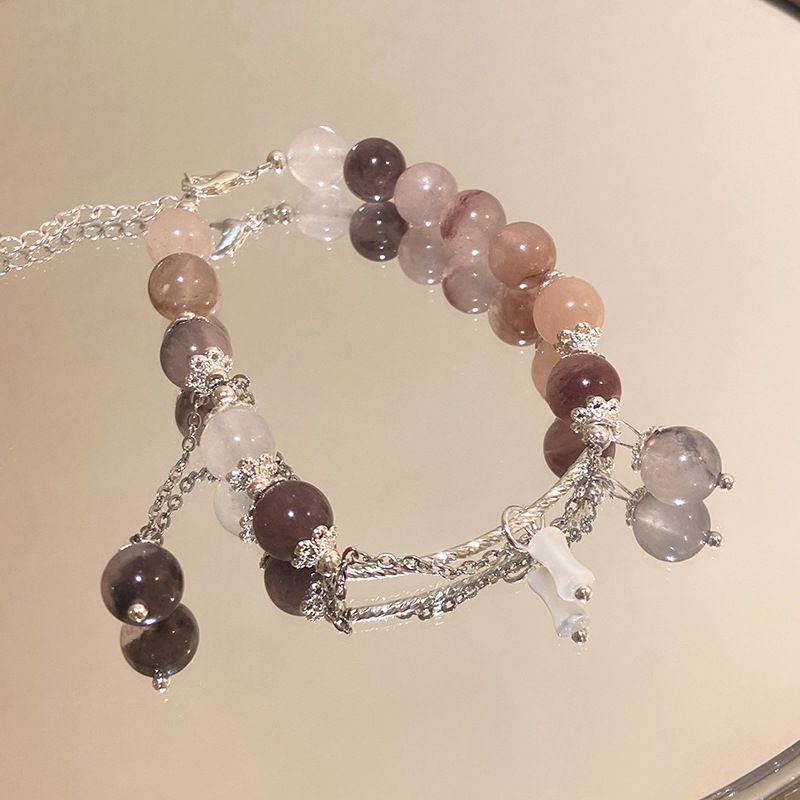 Stapelarmband aus Naturstein mit Mond für Frauen, Nischendesign, leichtes Luxus-Perlenarmband, Geschenk für Studentin_voghion.com