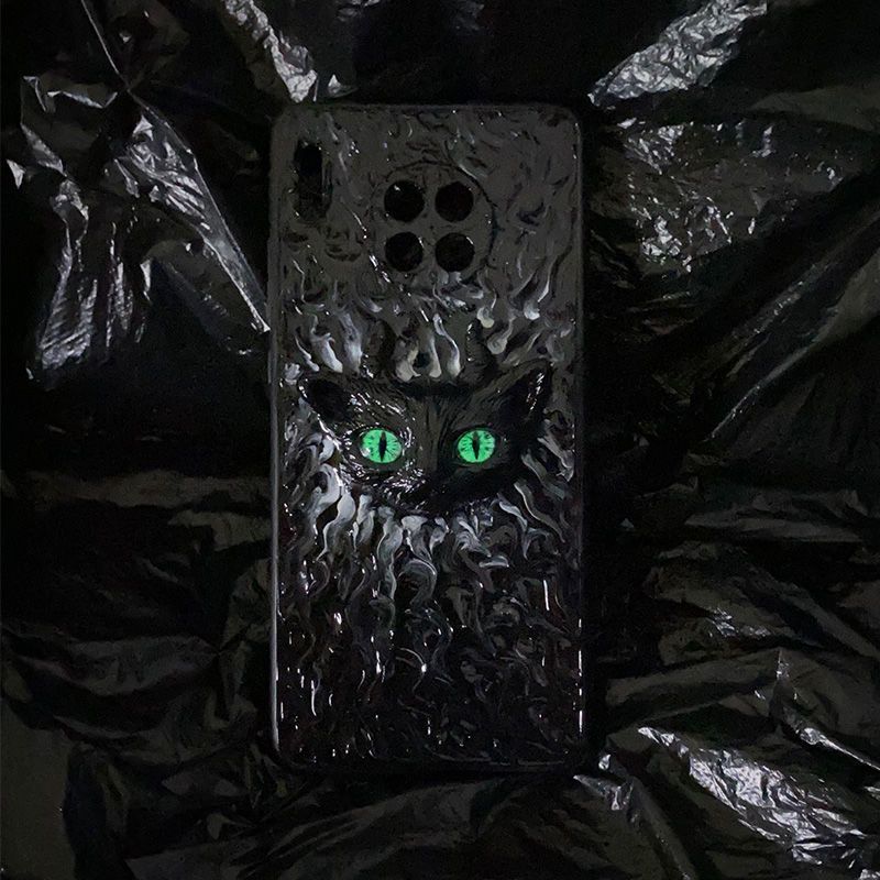 Leuchtendes Dämon Cthulhu 3D-Katzenauge-Telefon, kompatibel mit 15 Pro Max Niche Ins Case_voghion.com