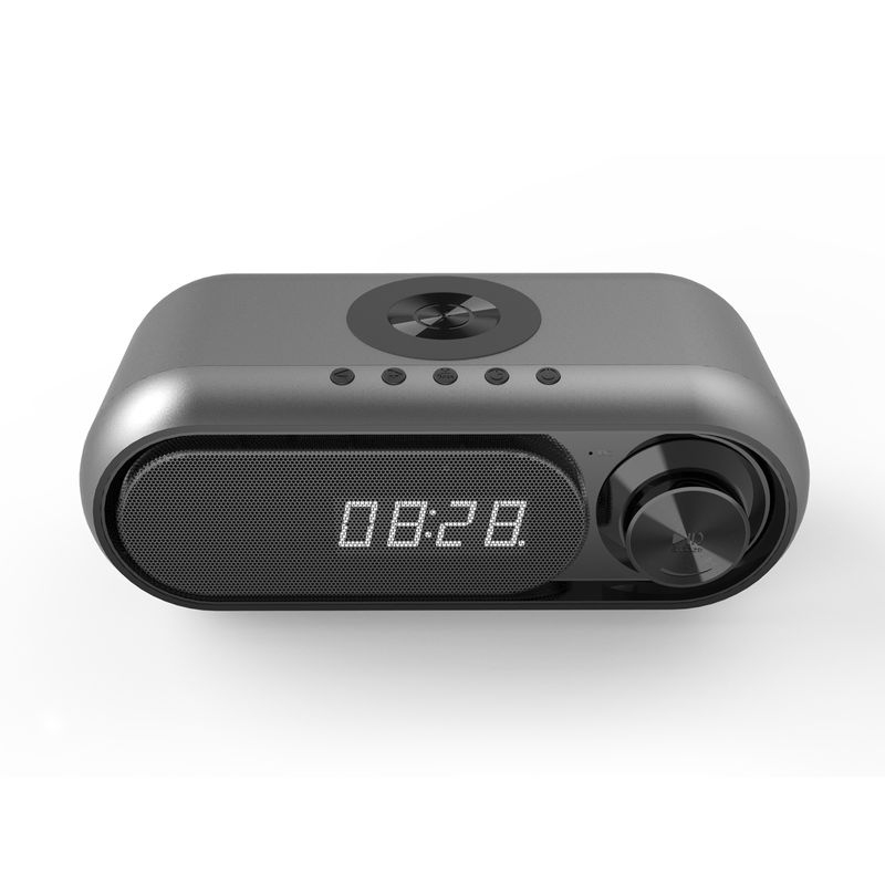 Home Furniture New Bedside Wireless Charging Speaker Wireless Charger Bluetooth Speaker Led Clock Alarm Speaker_voghion.com