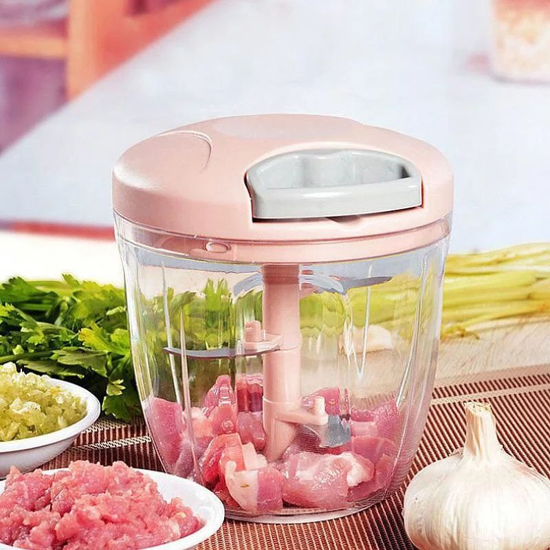 900ML Manual Meat Mincer Garlic Chopper Rotate Garlic Press Crusher Vegetable Onion Cutter Kitchen Cooking Accessories_voghion.com