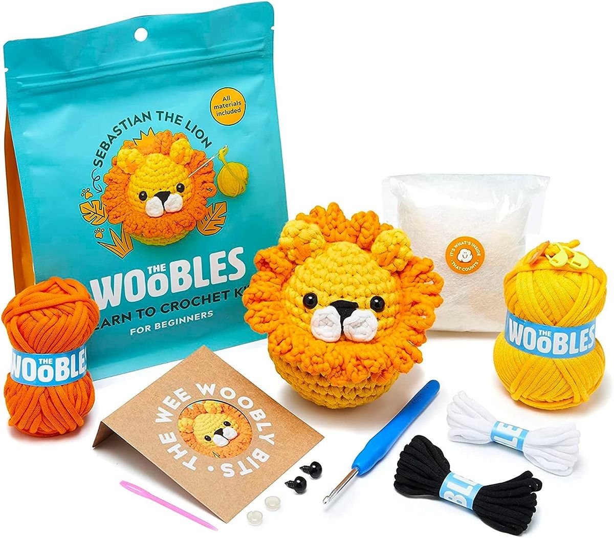 The Woobles Beginners Crochet Kit with Easy Peasy Yarn as seen on Shark Tank - Crochet Kit for Beginners with Step-by-Step Video Tutorials _voghion.com