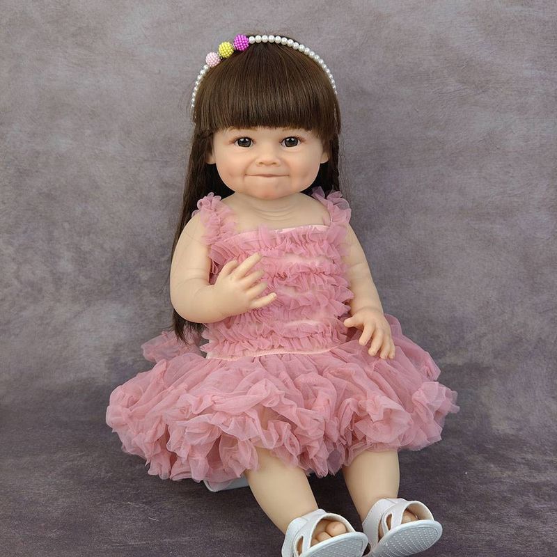 Poupée de renaissance 55 cm 22 pouces bébé entièrement en vinyle cadeau de Noël pour filles bricolage princesse jouet préscolaire cadeau cadeau d'anniversaire_voghion.com