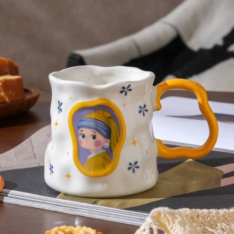 Tazza in ceramica creativa per donna, tazza da caffè di alta qualità per la casa, tazza da latte squisita di alta qualità, tazza per la colazione_voghion.com