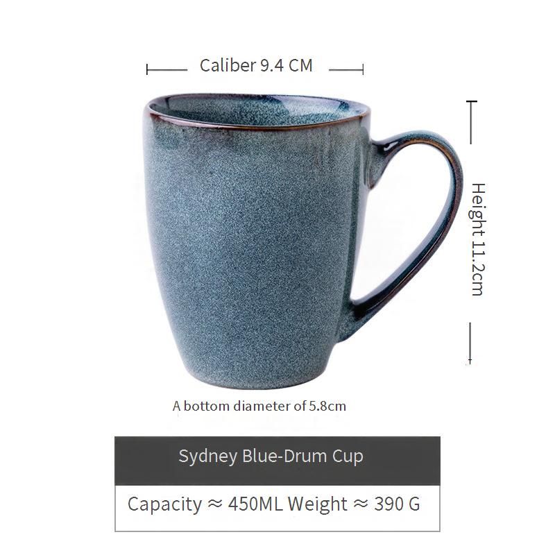 Blue Kiln Changed Cup Ceramic Water Cup Personalized Mug Retro Irregular Coffee Cup_voghion.com