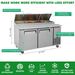 Orikool 67 IN Commercial Pizza Prep Table With A Built-in Refrigerator 20.3 Cu.Ft, Butcher Block Cutting Board, Protection Lid, Cold Storage, And Smooth-Rolling Casters, ETL Certified_voghion.com