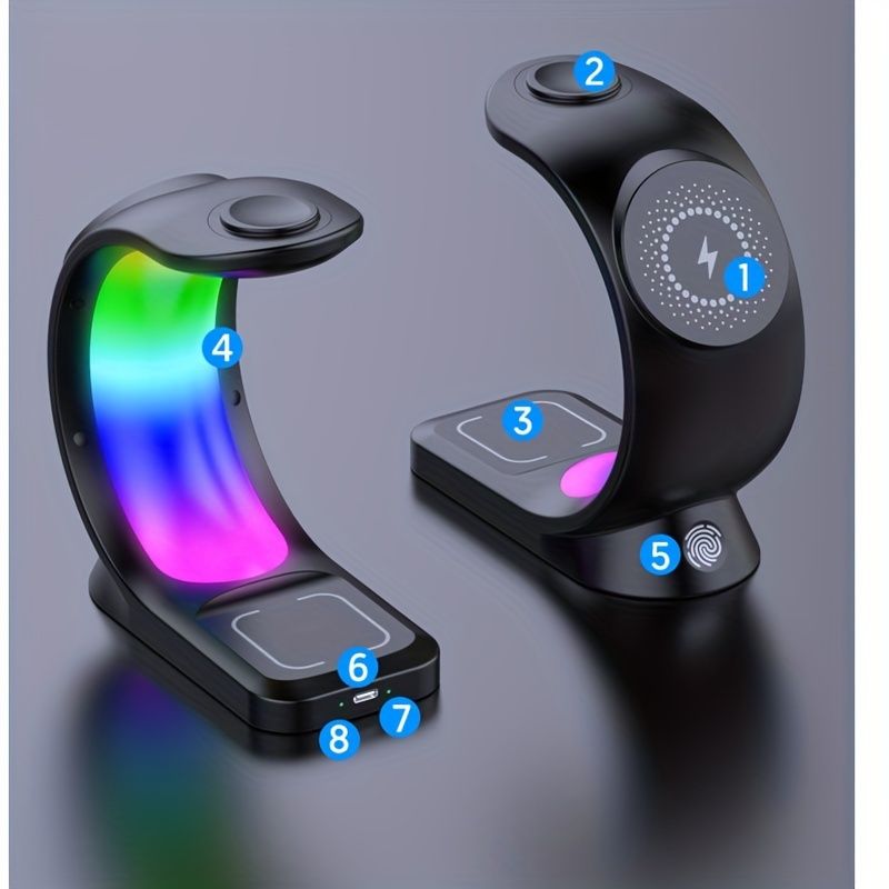 1pc Wireless Charging Station - 3 In 1 Wireless Charger Stand Dock Watch And Phone Charger Station For IWatch 8/7/SE/6/5/4/3/2, IPhone 14 13 12 Pro M_voghion.com