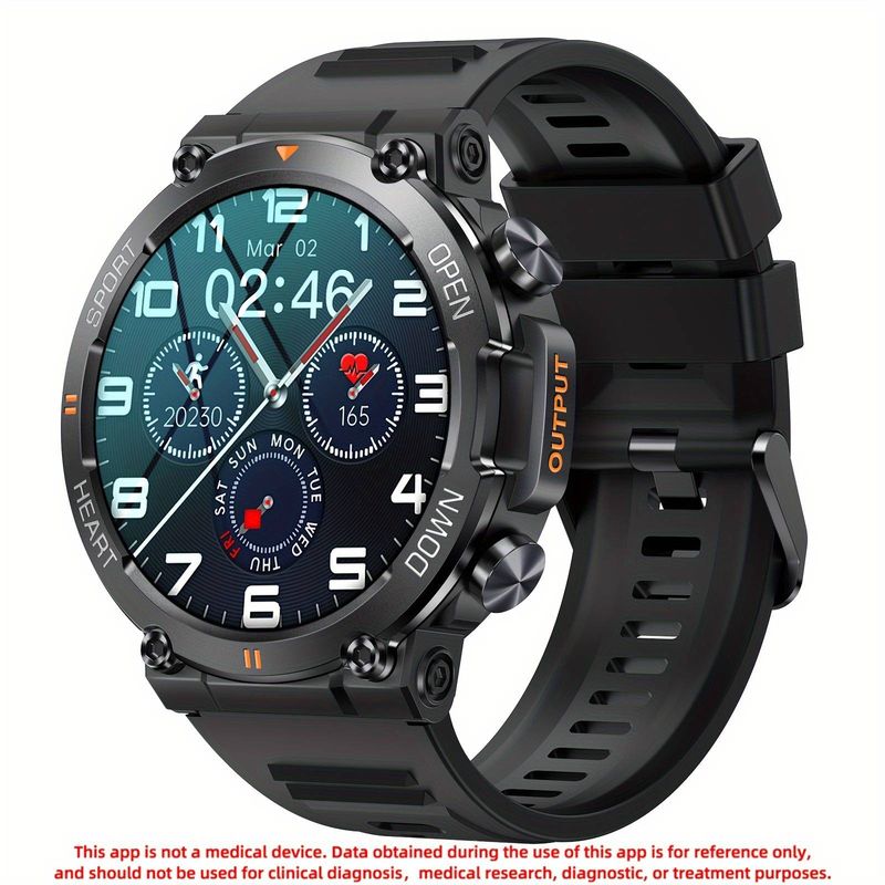 SENBONO Ceas inteligent rotund cu ecran de 3,53 cm, cadran wireless, răspuns la apeluri, tracker de fitness 400mAh, ceas inteligent pentru sporturi în aer liber pentru bărbați și femei, pentru iOS_voghion.com