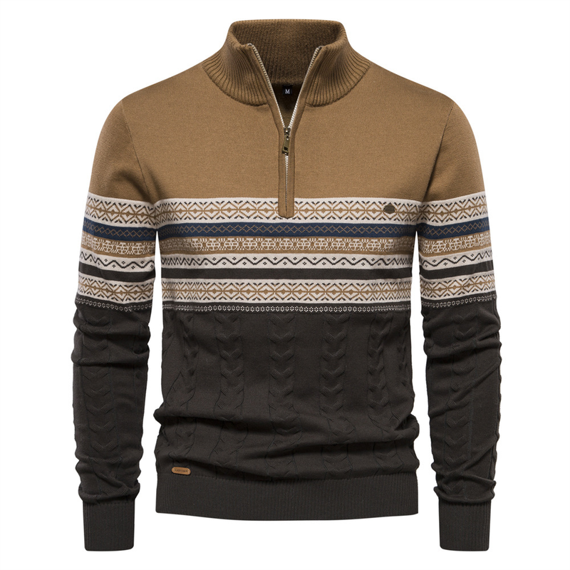 Abbigliamento da uomo Maglione da uomo con collo alto mezza zip lavorato a maglia abbigliamento da uomo di alta qualità_voghion.com