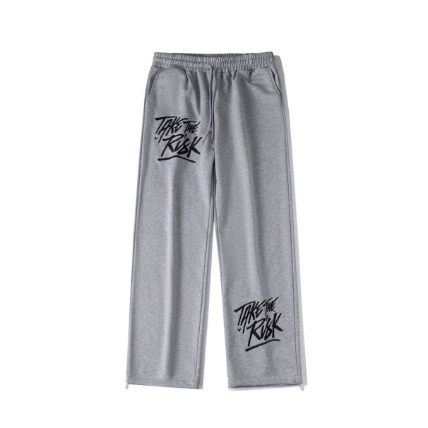 "Retro Hip-Hop Joggers – Jogginghose mit Graffiti-Stickerei in Schwarz/Grau meliert (M-XXL)"_voghion.com