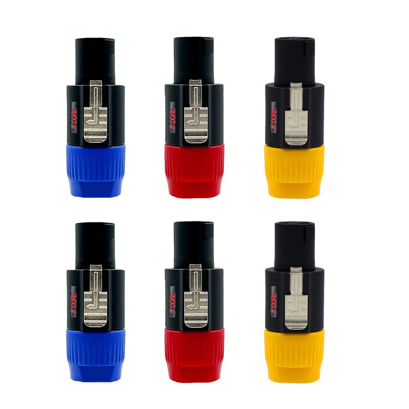 5 Core Speakon Adapter 6 Pack High Quality Audio Jack Male Audio Pin Speaker Adapter Connector - SPKN BRY 6PK_voghion.com