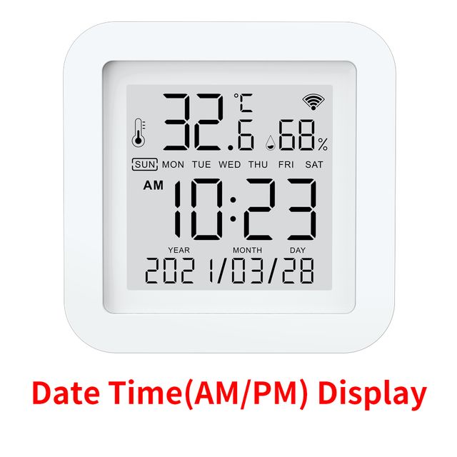 Za Tuya WIFI senzor temperature in vlažnosti za pametni dom var SmartLife termometer z zaslonom, podpora za Alexa Google Assistant_voghion.com