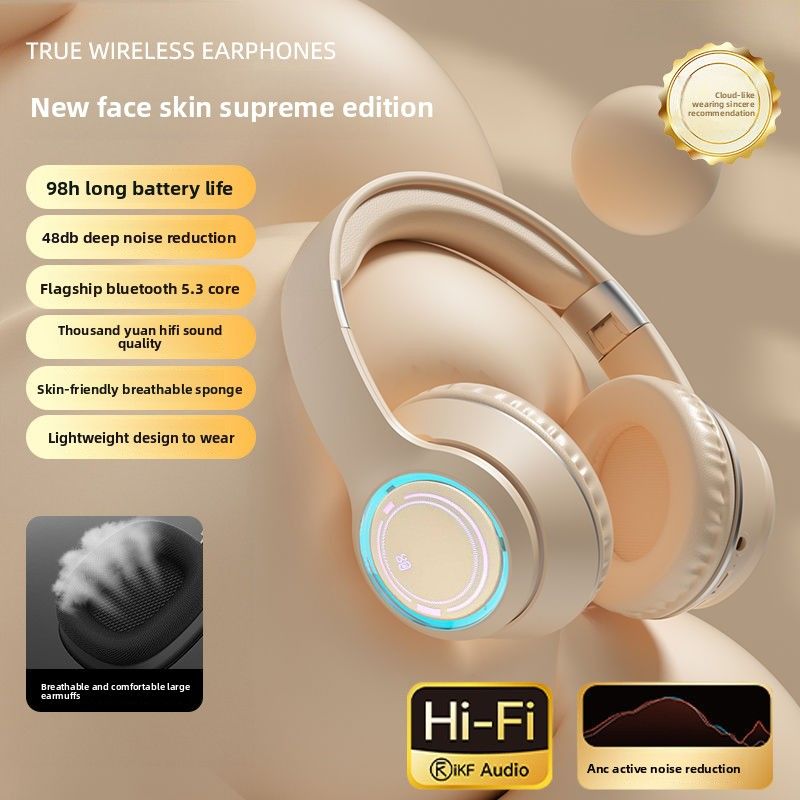 Wireless Bluetooth Luminous Headphones Over-Ear Heavy Bass Android Noise Cancelling Gaming E-Sports Universal_voghion.com