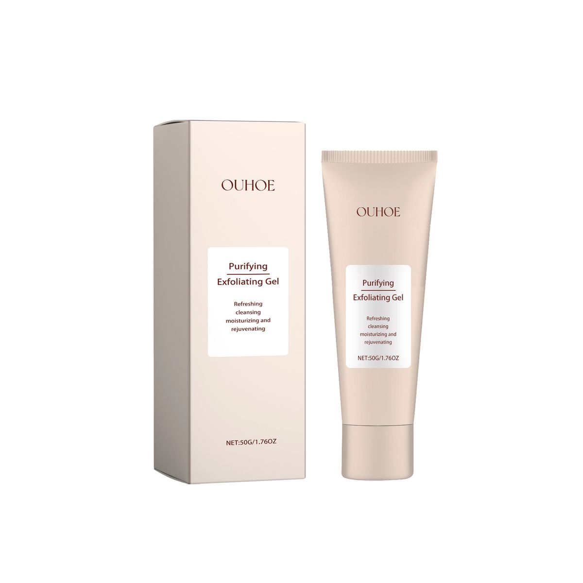 OUHOE exfoliating gently cleanses shrinks pores, tender skin, exfoliates blackheads and acne gel_voghion.com