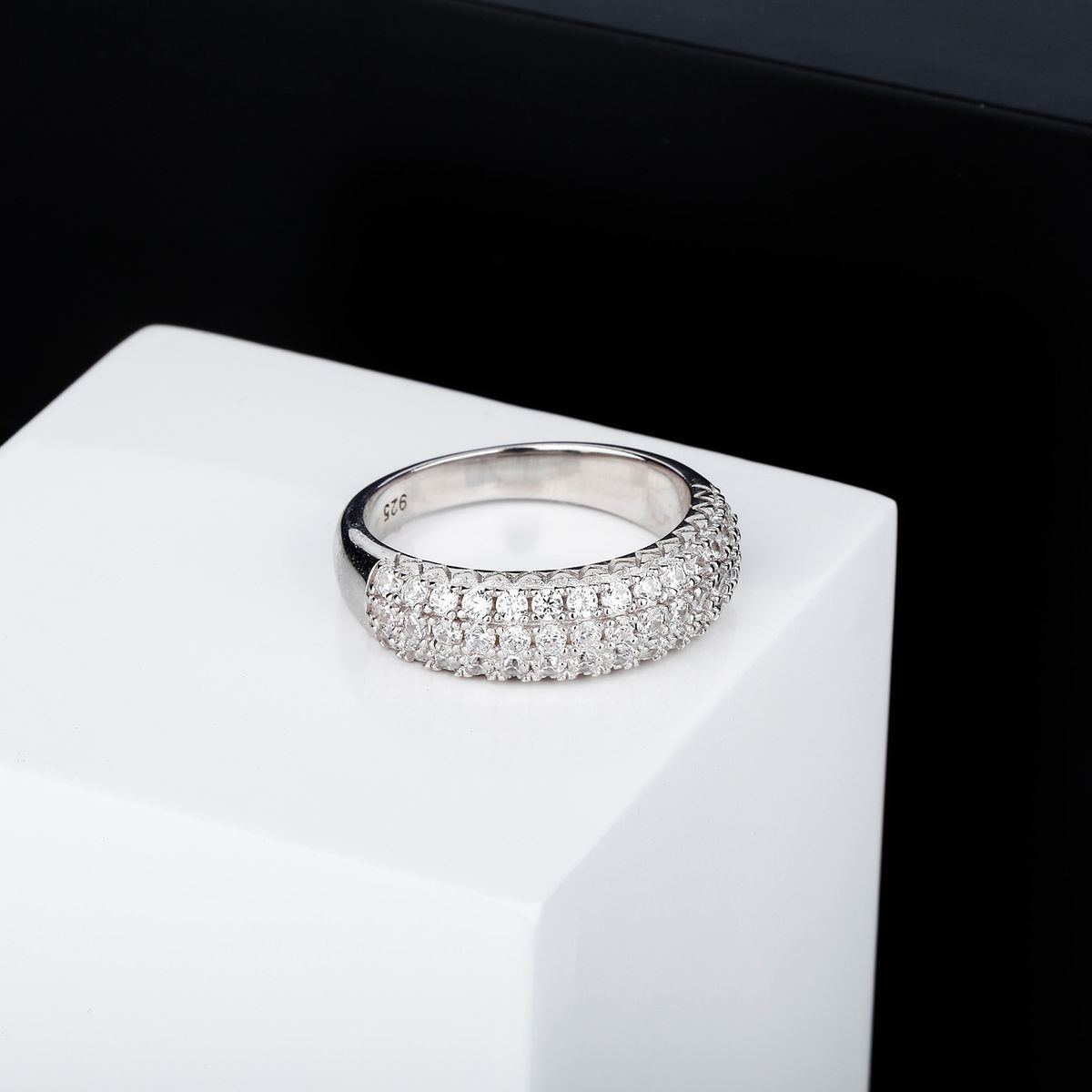 Anelli Full Diamond Texture 925 Argento Moda Anello Cielo Stellato Oro Australia_voghion.com