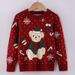 Adorable Christmas Sweater For Kids - Cozy Bear Print Knit Pullover, Unisex Winter Warm Top For Boys & Girls (100-140cm)_voghion.com