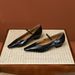 807-1 French Style Soft Leather Comfortable Pointed Toe Chunky Heel Single New Versatile Elegant Simple Professional_voghion.com