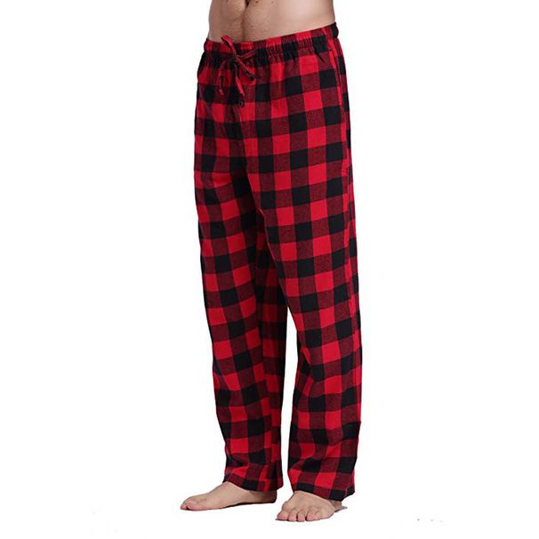 New Men's Plaid Lace-up Elastic Casual Pants_voghion.com
