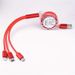 Cable de carga rápida retráctil plano de PVC 3 en 1, cable multicargador con conectores Lightning/Micro/Tipo C para iPhone, iPad y Samsung. Alimentación por USB._voghion.com