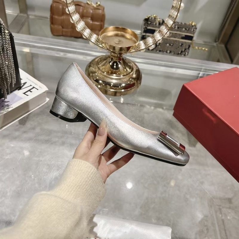 High End 2025 Spring New Round Toe Square Buckle Thick Low Heel Genuine Patent Mary Zhenlefu Single Children's Leather_voghion.com