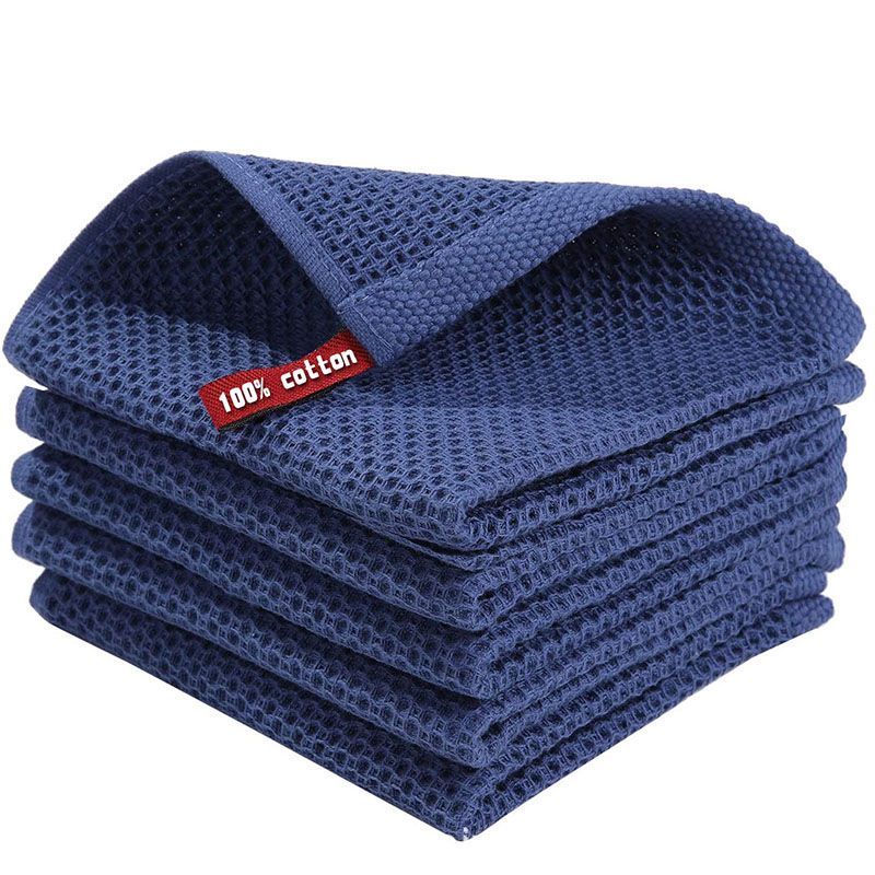 Cotton Towel Soft Absorbent Dishcloth Kitchen Dish Rags Honeycomb Breathable Face Wash Towel Household Cleaning Cloth Wash Cloth_voghion.com