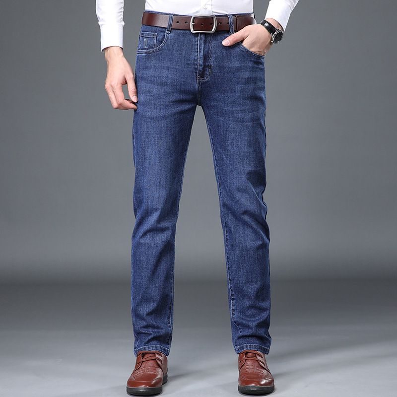 High-End-Mode Dicke Jeans Für Herbst Winter Neue Mittleren Alters Gerade-Bein Hosen Papa Arbeit Lange Hosen Männer_voghion.com