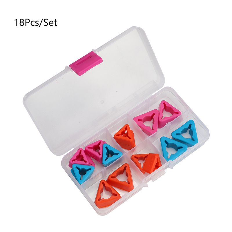 18pcs/Set Sweater Needle Cap Triangle Rubber Non-Slip Soft Cap Knitting Needle Tail Buckle Needle Cap_voghion.com
