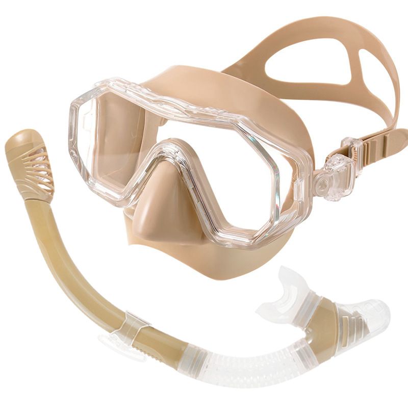 Large frame diving goggles Waterproof and anti-fog semi-dry breathing tube swimming goggles_voghion.com