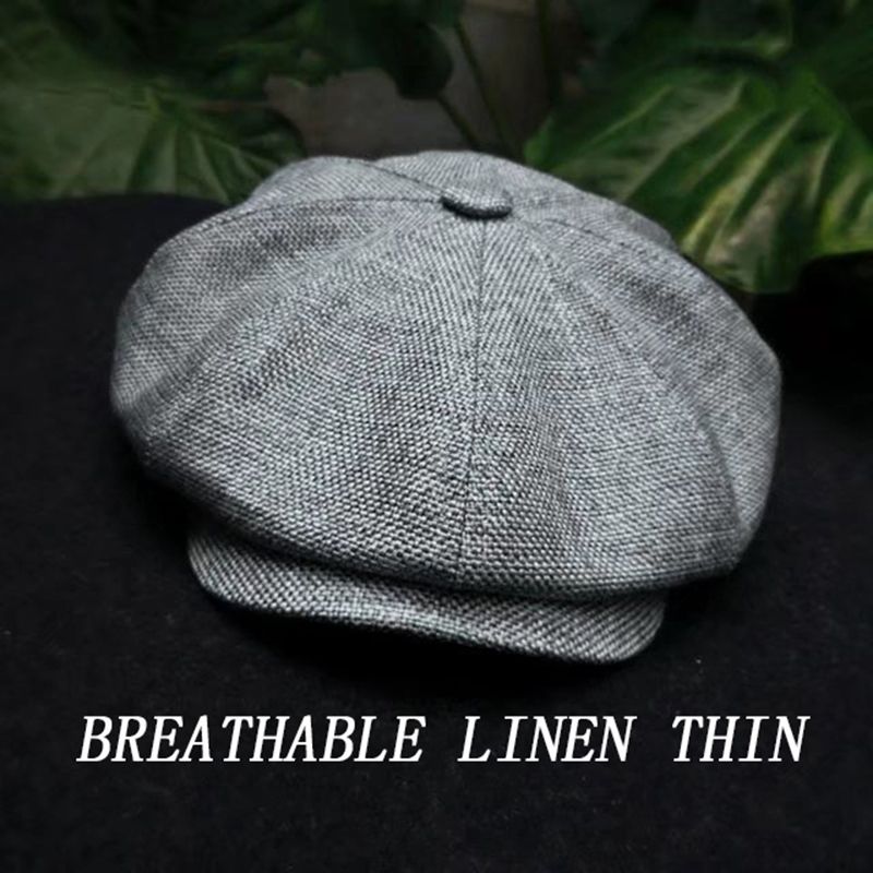 Wool Newsboy Cap Men Grey Herringbone Flat Caps Women Men British Painters Hat Soft Autumn Winter Hats Octagonal Cap_voghion.com