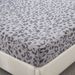 Gray Leopard Print Polyester Skin Friendly Bed Fitted Sheet Mattress Protector Fitted Sheet_voghion.com