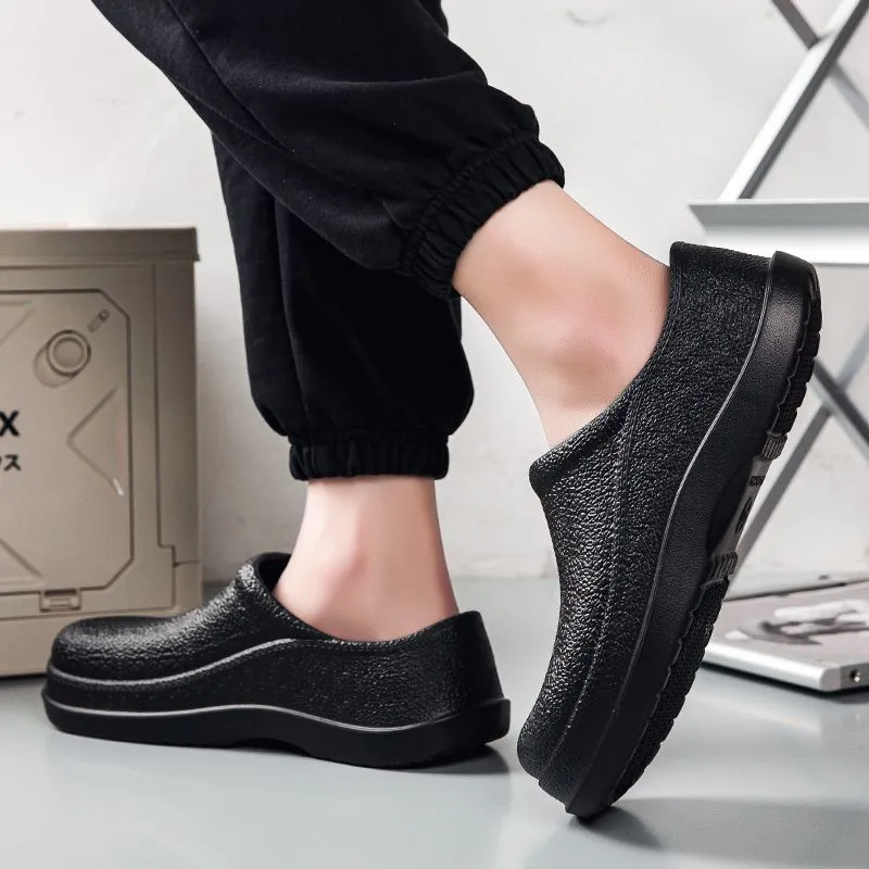 Chaussures de restaurant de service alimentaire pour hommes, chef antidérapant résistant à l'huile pour chaussures de travail de cuisine_voghion.com