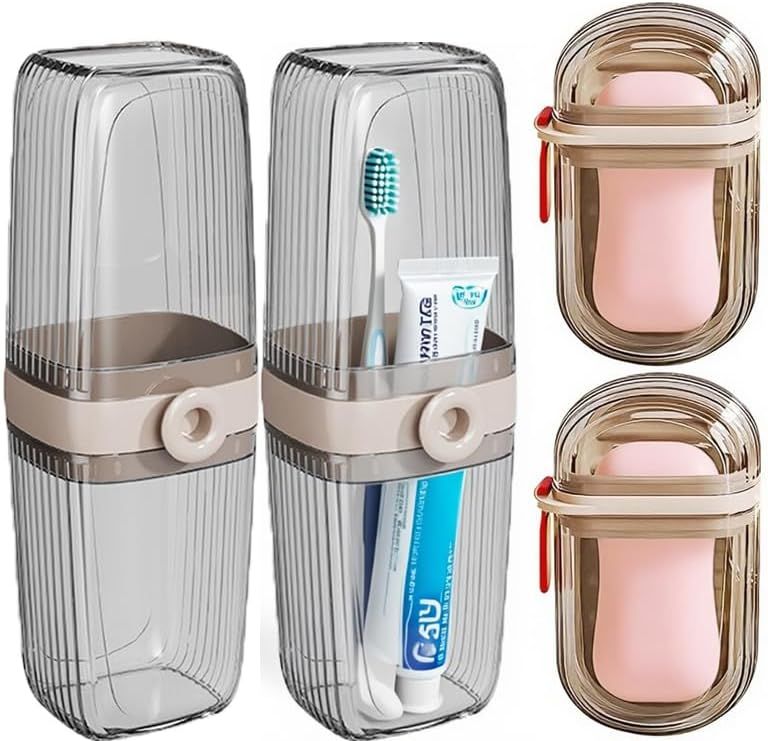 Lot de 4 porte-brosses à dents de voyage - Étui étanche_voghion.com