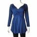 Sexy Women Deep V Neck Shirt Pleated Tunic Long Sleeve Flare Top Loose Blouse_voghion.com