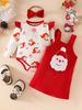 Adorable Baby Girls' Corduroy Jumper Dress Set With Floral & Sleeveless Top – 3-Piece Outfit (0-18M, Soft & Cozy, Animal Print)_voghion.com