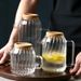 Household Glass Cold Set Large Capacity Cool Boiled Water Cup High Temperature Tie Pitcher Heat Resistant Striped Teapot_voghion.com