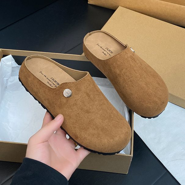 Women's Mary Jane Burkon Toe Slippers, Inside High, Versatile,_voghion.com