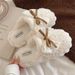 Scarpe premaman in peluche con fiocco, alla moda e carine, per donne, invernali, per studenti, antiscivolo, in cotone, versatili, per la casa e il tempo libero_voghion.com
