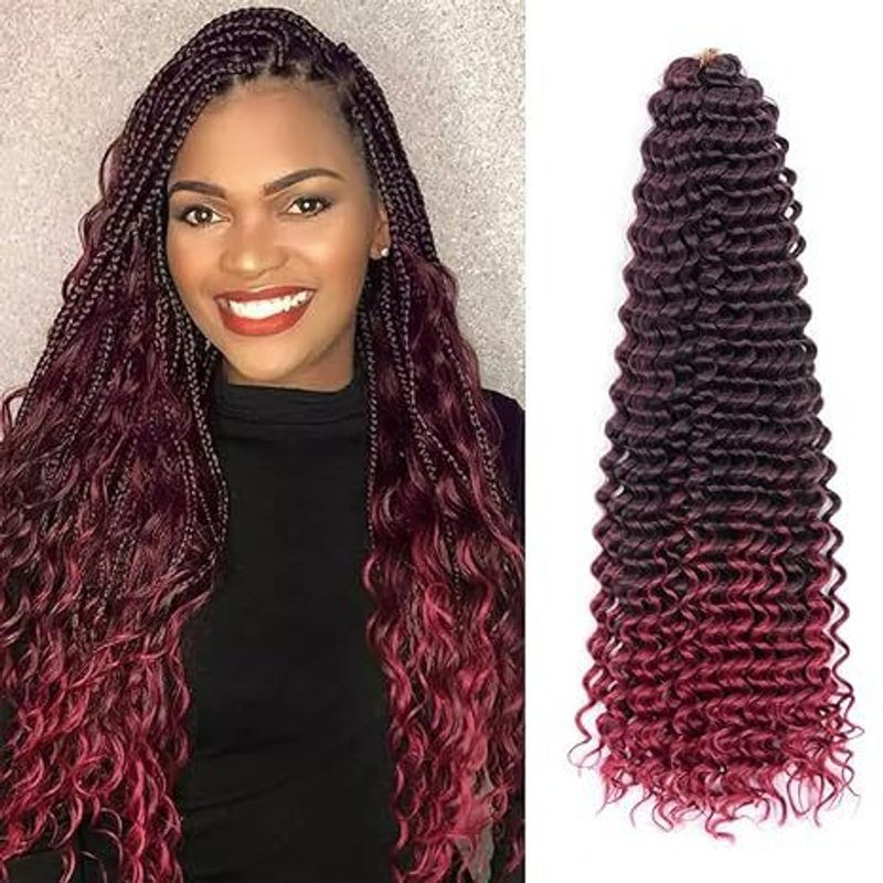 Extensions de cheveux au crochet Deep Wave Twist - Perruques synthétiques africaines longues et bouclées, aspect naturel et légères_voghion.com