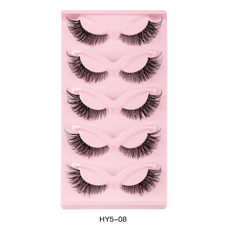 Lash extension set 5 pairs of oblique flying fox false eyelashes natural thick curling eyelashes simulation cat eye eyelashes_voghion.com