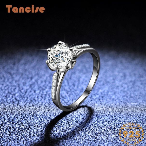 Tancise Classic Moissanite Anello in argento Gioielli da donna Promessa di nozze Regalo per feste_voghion.com