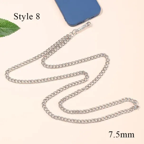 Metal Mobile Phone Case Lanyard Anti-lost Hanging Lobster Buckle 125cm Gold Shoulder Strap Crossbody Chain_voghion.com