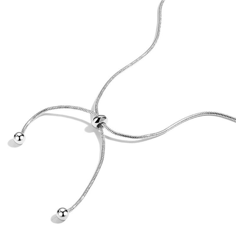 Sterling VENUS Sie Snake Chain Bow Knot Simple Creative Necklace Women's Necklace Jewelry Clavicle Chain_voghion.com