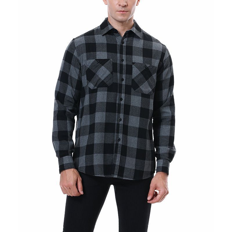 camicia calda da uomo in flanella scozzese 8103_voghion.com