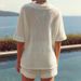 Women's Clothing Design Fashion V Neck Casual Ladies Hollow Short Sleeve Shorts Suit_voghion.com
