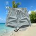 Herrkläder Moderiktiga Strandfritid Enfärgade Snabbtorkande Lösa Sportshorts_voghion.com