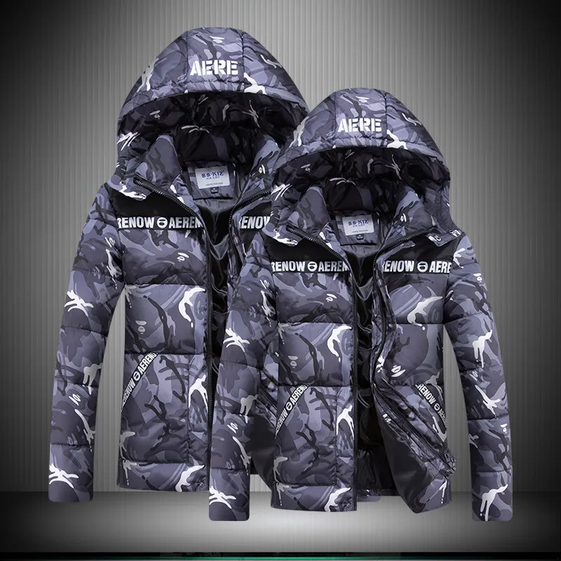 Winter hooded men's camouflage outdoor couple jacket, slim fit cotton jacket_voghion.com