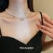 Choker con catena a clavicola, intarsiato di perle in stile francese, con fiocco di diamanti, celebrità di Internet, super fata, design sensato_voghion.com